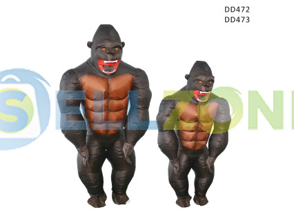 Φουσκωτή στολή πάρτι Gorilla για παιδιά και ενήλικες - DD472-3